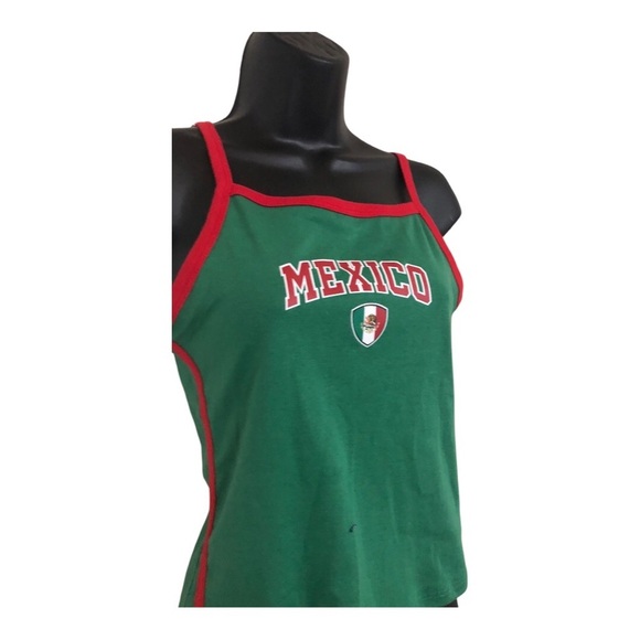 Super cute green red trim Mexico print tank top cami size XS brand new - Picture 12 of 12